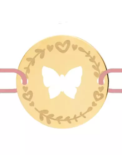 Bracelet Papillon Ajouré Cordon Décor Coeur