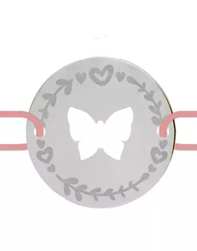 Bracelet Papillon Ajouré Cordon Décor Coeur