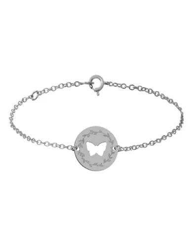 Bracelet Papillon Ajouré Femme Couronne de Laurier