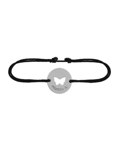 Bracelet Papillon Ajouré Or Cordon Personnalisable