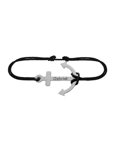 Bracelet Ancre en Or Personnalisable Cordon