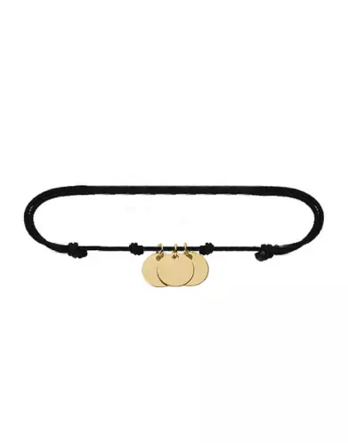Bracelet Cordon 3 Pampilles en Or Personnalisable