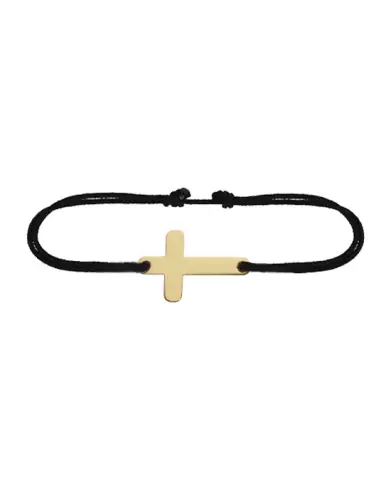 Bracelet Croix en Or Personnalisable Cordon