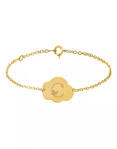 Bracelet Nuage Enfant Lettre gravée Style Floral