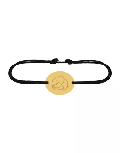 Bracelet Ovale Cordon Éléphant