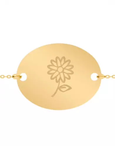 Bracelet Ovale Enfant Fleur