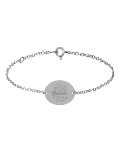 Bracelet Ovale Femme Mamie en Or Personnalisable