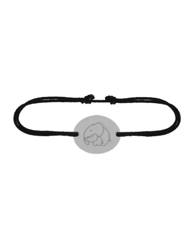 Bracelet Ovale Cordon Éléphant