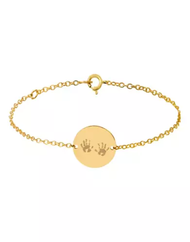 Bracelet Rond Femme Empreintes Mains en Or Personnalisable
