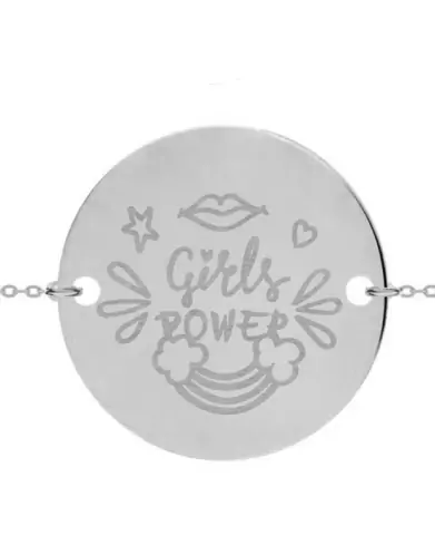 Bracelet Rond Enfant Girls Power en Or Personnalisable