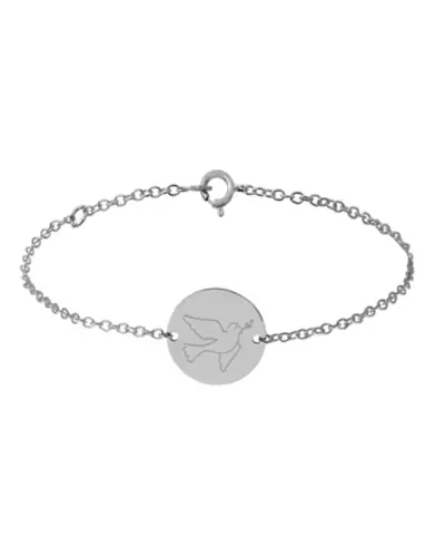 Bracelet Rond Enfant Colombe en Or Personnalisable