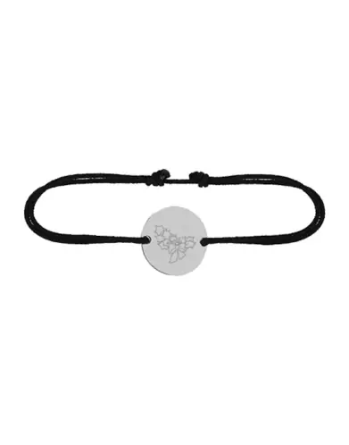 Bracelet Cordon Fleur de Naissance en Or Personnalisable
