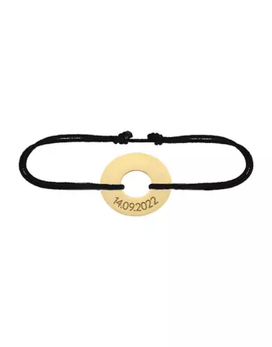 Bracelet Cordon Personnalisé Or Cercle