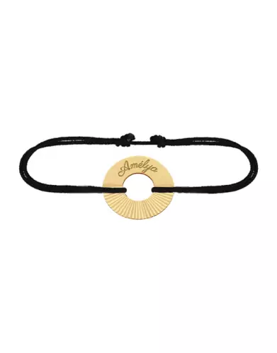 Bracelet Cordon Personnalisé Or Cercle Soleillé