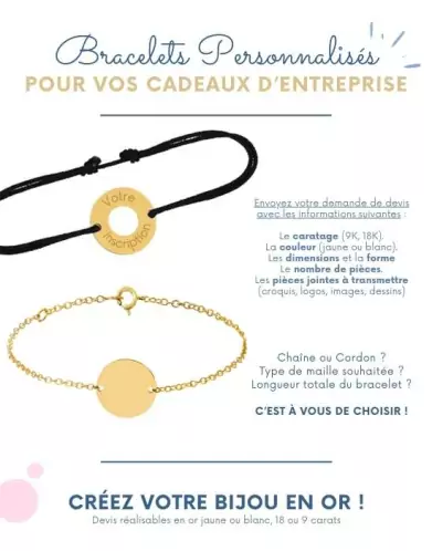 Bracelets personnalisés or