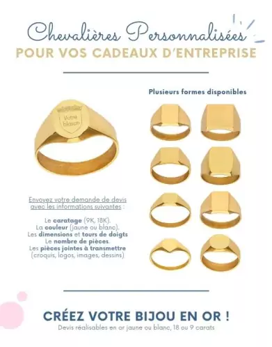 Chevalières personnalisées or