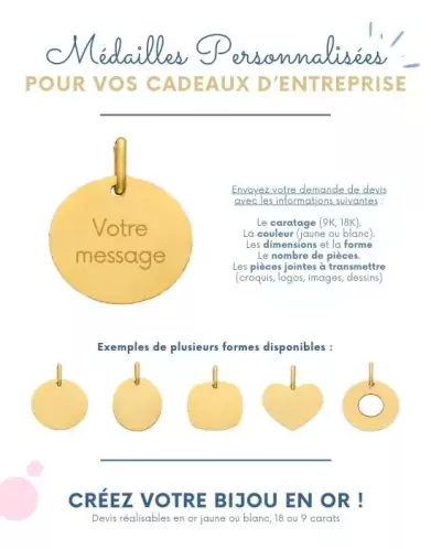 Médailles personnalisées or