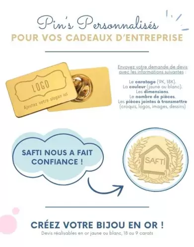 Pin's personnalisés or