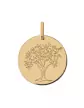 Médaille Gravée Arbre de Vie Colombe en Or