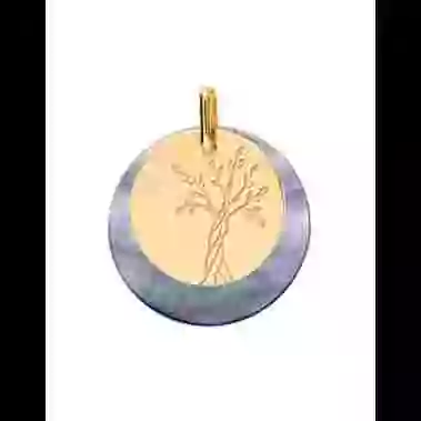 Médaille Nacre et Arbre de Vie Enfantin en Or image cachée