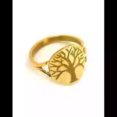Bague Grav&eacute;e Arbre de Vie en Or Massif image cachée