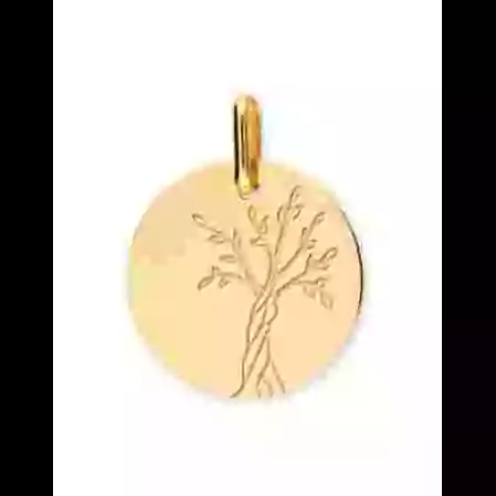 M&eacute;daille Grav&eacute;e Arbre de Vie Enfantin en Or image cachée
