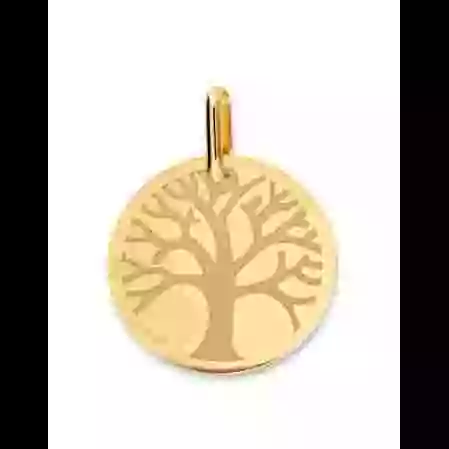 M&eacute;daille Ronde Arbre de Vie Grav&eacute;e en Or image cachée
