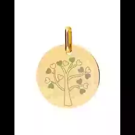 M&eacute;daille Grav&eacute;e Arbre de Vie C&oelig;ur en Or image cachée