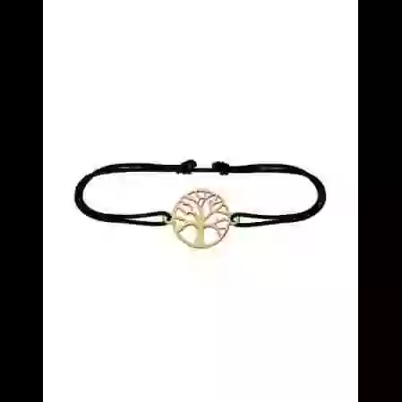 Bracelet Arbre de Vie Ajour&eacute; en Or et Cordon image cachée