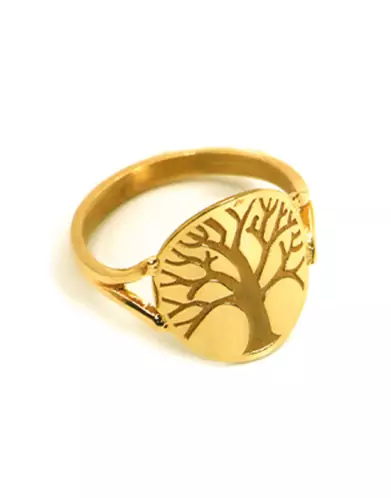 Bague Gravée Arbre de Vie en Or Massif