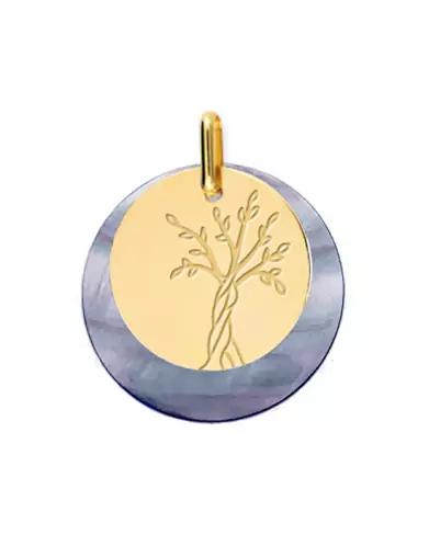 Médaille Nacre et Arbre de Vie Enfantin en Or