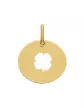 Médaille Ronde Ajourée Trèfle en Or Personnalisable Taille S