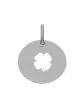 Médaille Ronde Ajourée Trèfle en Or Personnalisable Taille S