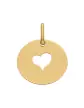 Médaille Ronde Ajourée Cœur en Or Personnalisable Taille M