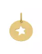 Médaille Ronde Ajourée Étoile en Or Personnalisable Taille S