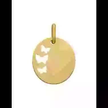 Médaille Ovale Ajourée Papillons en Or Personnalisable Taille S image cachée