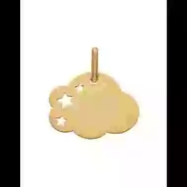 Médaille Nuage Ajourée Étoiles en Or Personnalisable Taille S image cachée
