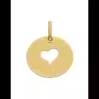 Médaille Ronde Ajourée Cœur en Or Personnalisable Taille S image cachée