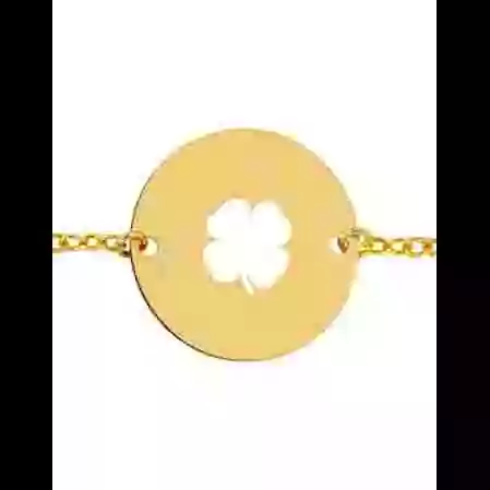 Bracelet Homme Rond Ajour&eacute; Tr&egrave;fle Personnalisable sur Cha&icirc;ne image cachée