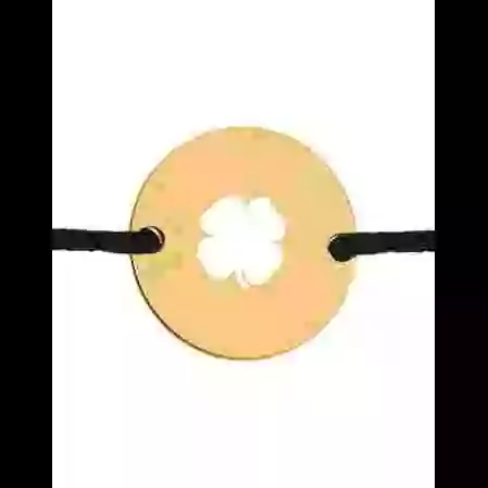 Bracelet Rond Ajour&eacute; Tr&egrave;fle Personnalisable sur Cordon image cachée