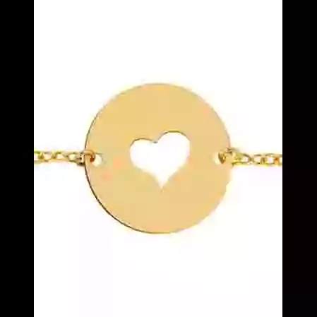 Bracelet Enfant Rond Ajour&eacute; C&oelig;ur Personnalisable sur Cha&icirc;ne image cachée