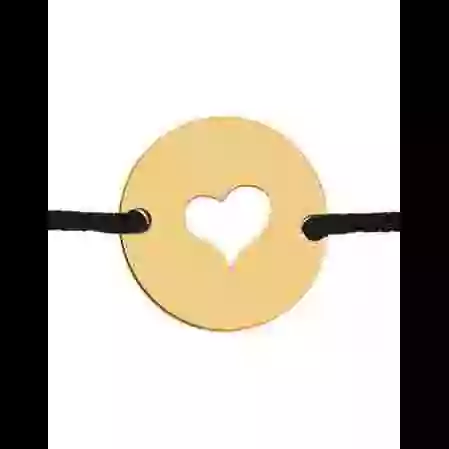 Bracelet Rond Ajour&eacute; C&oelig;ur Personnalisable sur Cordon image cachée