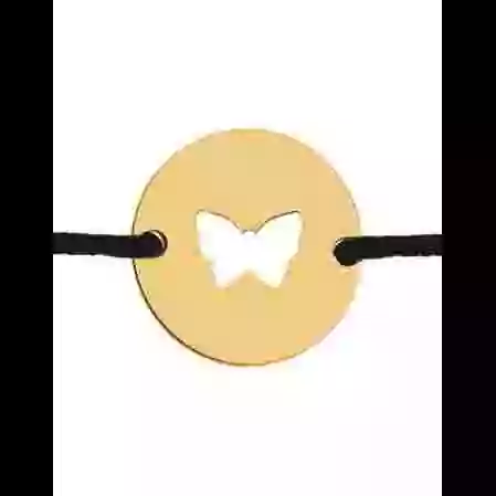 Bracelet Rond Ajour&eacute; Papillon Personnalisable sur Cordon image cachée