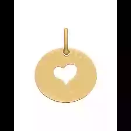 M&eacute;daille Ronde Ajour&eacute;e C&oelig;ur en Or Personnalisable Taille M image cachée