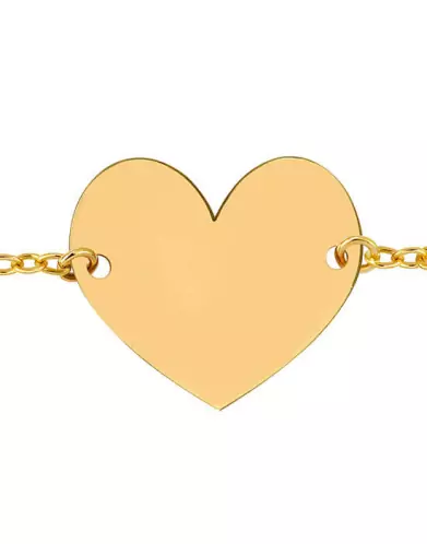 Bracelet Enfant Cœur en Or Personnalisable sur Chaîne