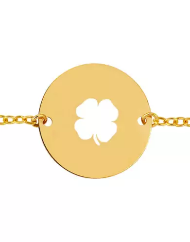 Bracelet Homme Rond Ajouré Trèfle Personnalisable sur Chaîne