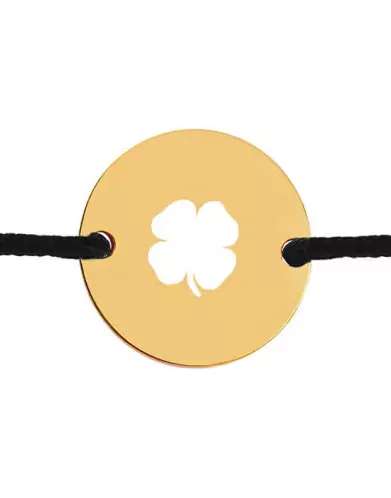 Bracelet Rond Ajouré Trèfle Personnalisable sur Cordon
