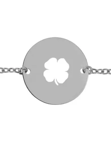 Bracelet Homme Rond Ajouré Trèfle Personnalisable sur Chaîne