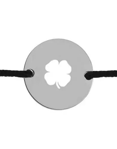 Bracelet Rond Ajouré Trèfle Personnalisable sur Cordon
