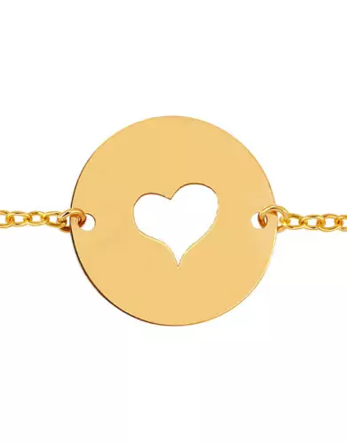 Bracelet Femme Rond Ajouré Cœur Personnalisable sur Chaîne